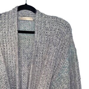Vanessa Bruno Alpaca Blend Blue & Gray Chunky Belted Cardigan - Size S